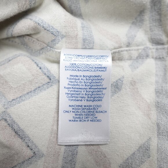 CHAPS Brushed Cotton Moose Shirt Men's Large Thick Chamois Collared Button Up - Picture 4 of 12